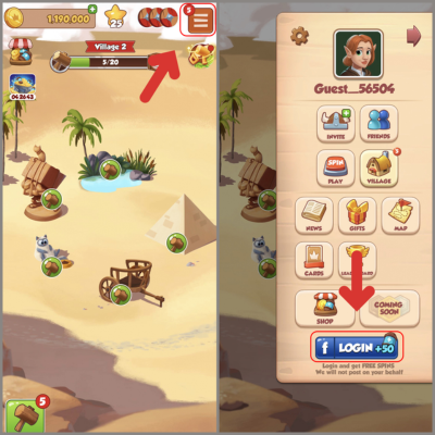 Hack coin master 10000 spin link 10/12/2023 Liên kết tài khoản Facebook để nhận Spin Link trong Coin Master