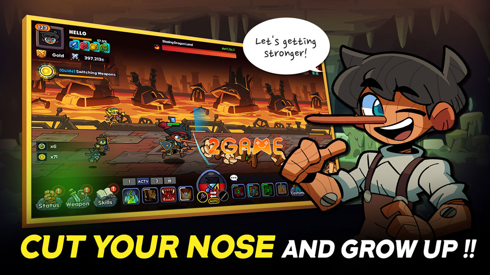 Hóa thân làm chú bé người gỗ trong game nhập vai Pinocchio Hero: IDLE RPG pinocchio hero idle rpg 1