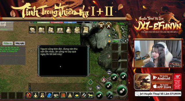 Hàng loạt KOLs livestream JX1 Efunvn Mobile, điều hiếm thấy của thị trường game nhập vai kiếm hiệp - Ảnh 9. Hàng loạt KOLs livestream JX1 Efunvn Mobile, điều hiếm thấy của thị trường game nhập vai kiếm hiệp - Ảnh 9.