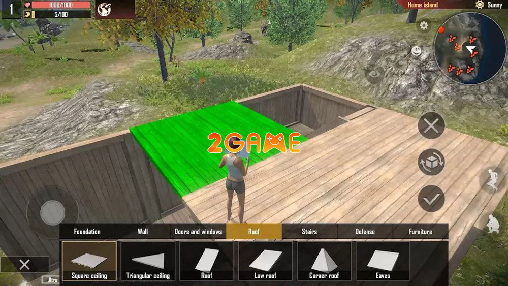 Các hoạt động xây căn cứ trong Survival Island