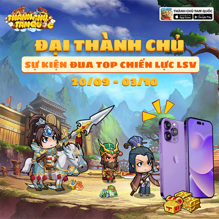 thanh-chu-tam-quoc-tang-giftcode-va-iphone-2 Nhân dịp ra mắt, Thành Chủ Tam Quốc tặng giftcode và Iphone 14 Pro Max cực khủng thanh chu tam quoc tang giftcode va iphone 2