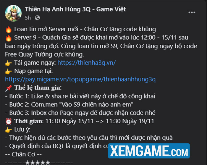 Thiên Hạ Anh Hùng 3Q tập trung vào khía cạnh cộng đồng, chiều game thủ hết mực thien ha anh hung 3q 16 11 10
