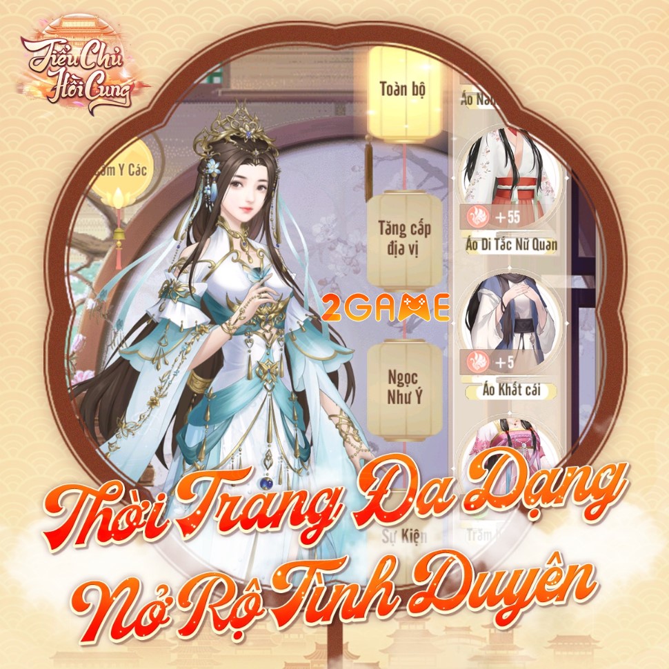 Hàng loạt các bộ trang phục đẹp mắt trong game cung đấu Tiểu Chủ Hồi Cung