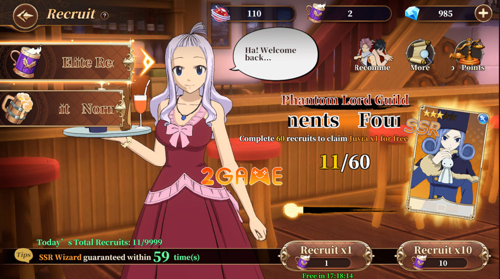 Giao diện quay Gacha trong game ARPG FAIRY TAIL: Fierce Fight