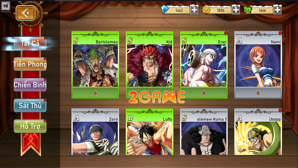 Các class trong game Hải Tặc Origin