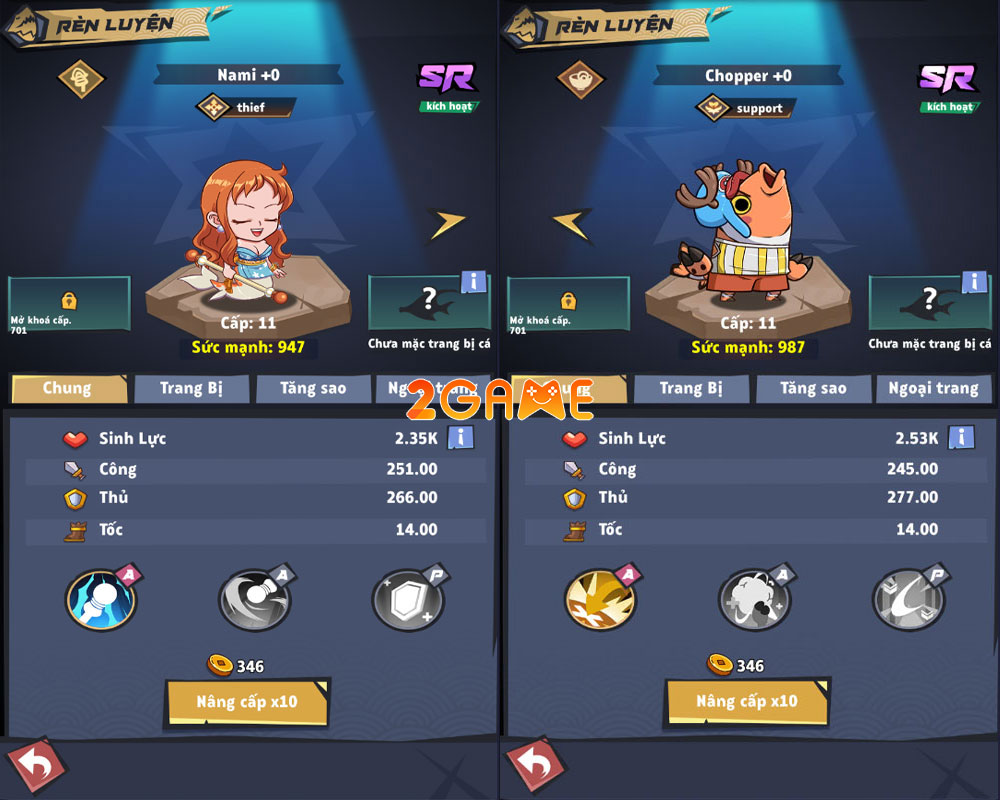 Nhân vật trong game X Fish Nhân vật trong game X Fish