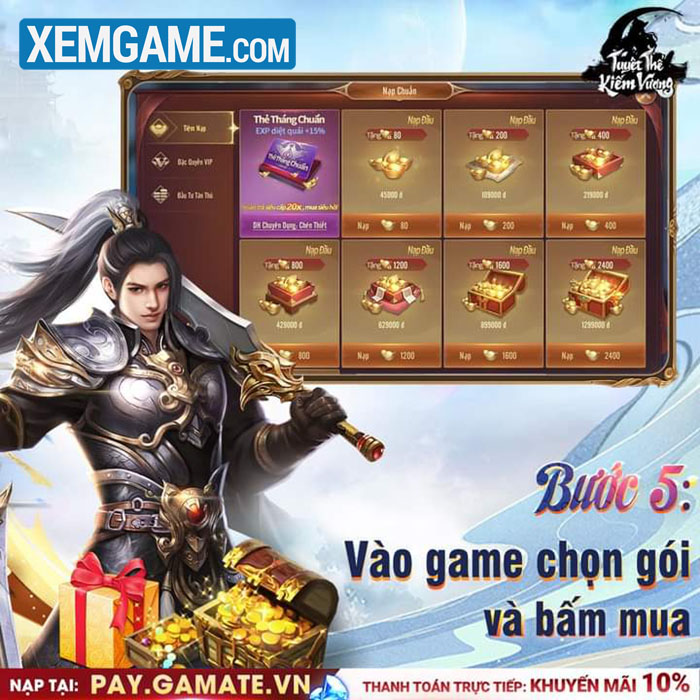 Những gói nạp giá siêu hời mà tân thủ Tuyệt Thế Kiếm Vương phải biết tuyet the kiem vuong 21 7 4