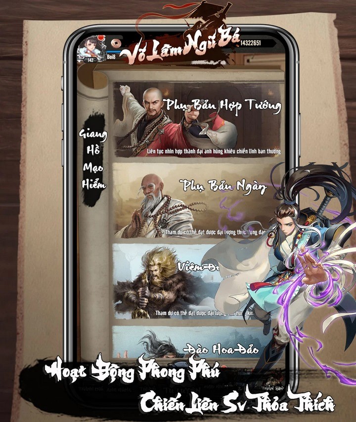 Đổi gió với game đấu tướng chủ đề kiếm hiệp Kim Dung trong Võ Lâm Ngũ Bá RPG Idle Đổi gió với game đấu tướng chủ đề kiếm hiệp Kim Dung trong Võ Lâm Ngũ Bá RPG Idle