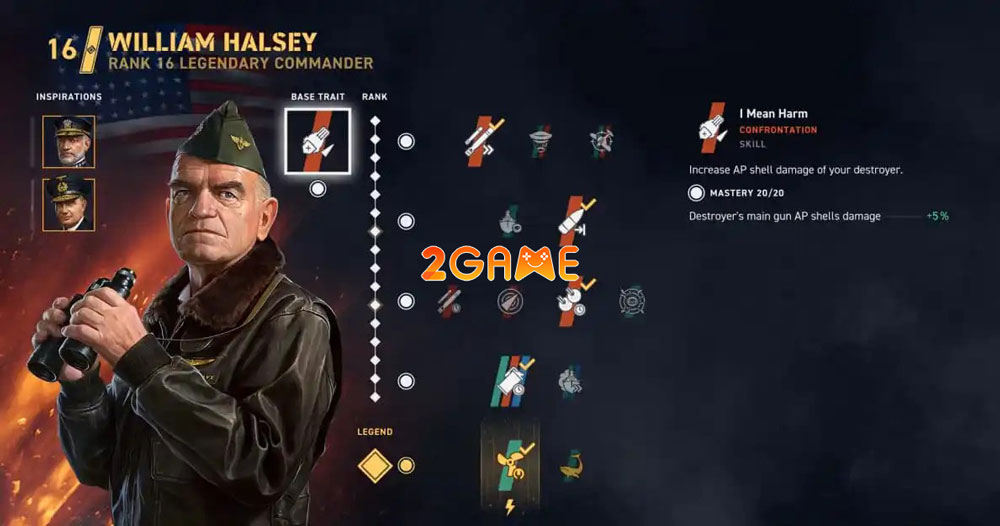 William Halsey là cái tên không thể thiếu trong danh sách chỉ huy tốt nhất game World of Warships: Legends William Halsey là cái tên không thể thiếu trong danh sách chỉ huy tốt nhất game World of Warships: Legends