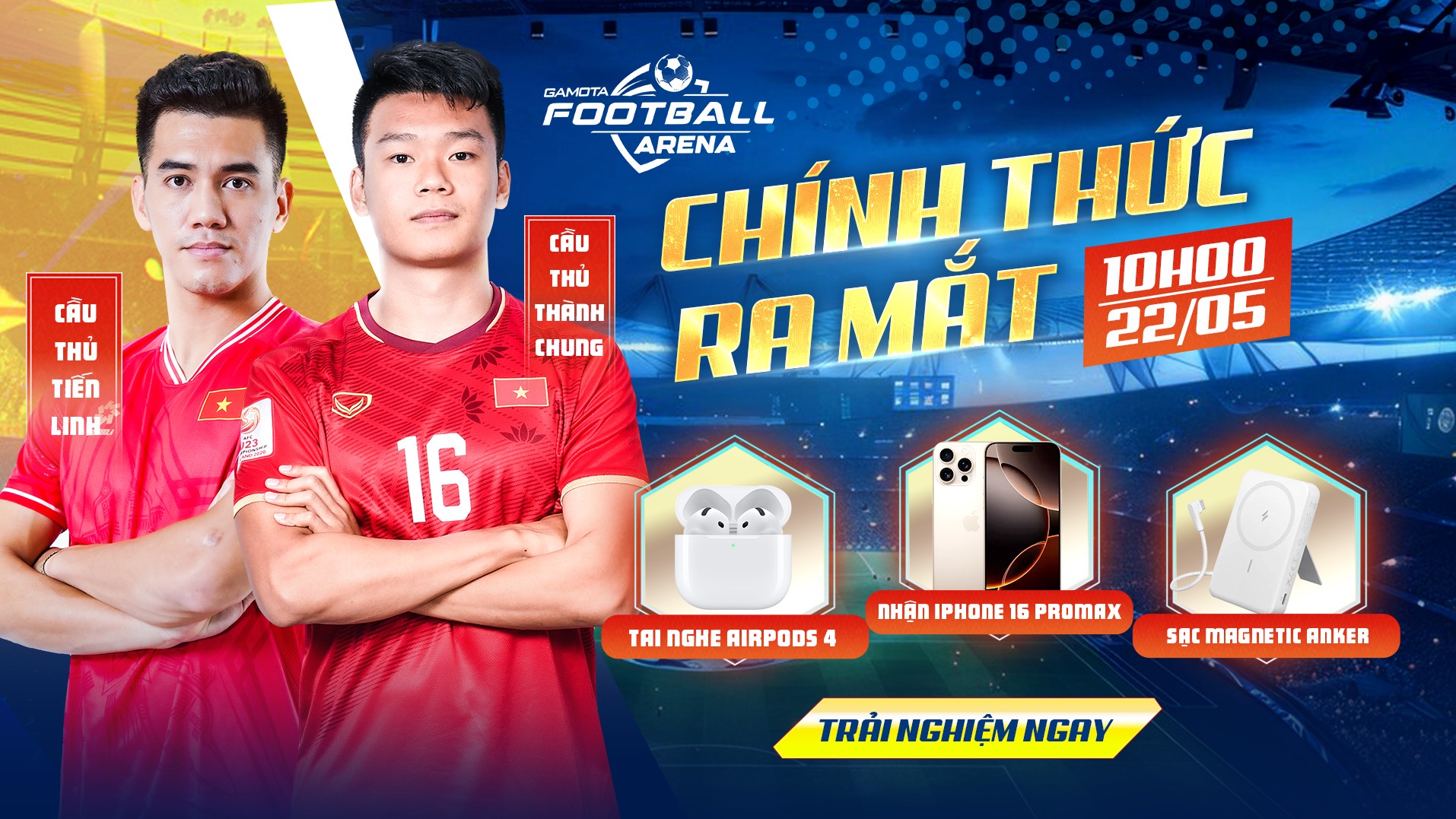 Bom tấn quản lý bóng đá Football Arena: Vua Bóng Đá chính thức ra mắt 22/5 – Quà tặng khủng, có cả iPhone 16 Pro Max- Ảnh 1. Bom tấn quản lý bóng đá Football Arena: Vua Bóng Đá chính thức ra mắt 22/5 – Quà tặng khủng, có cả iPhone 16 Pro Max- Ảnh 1.