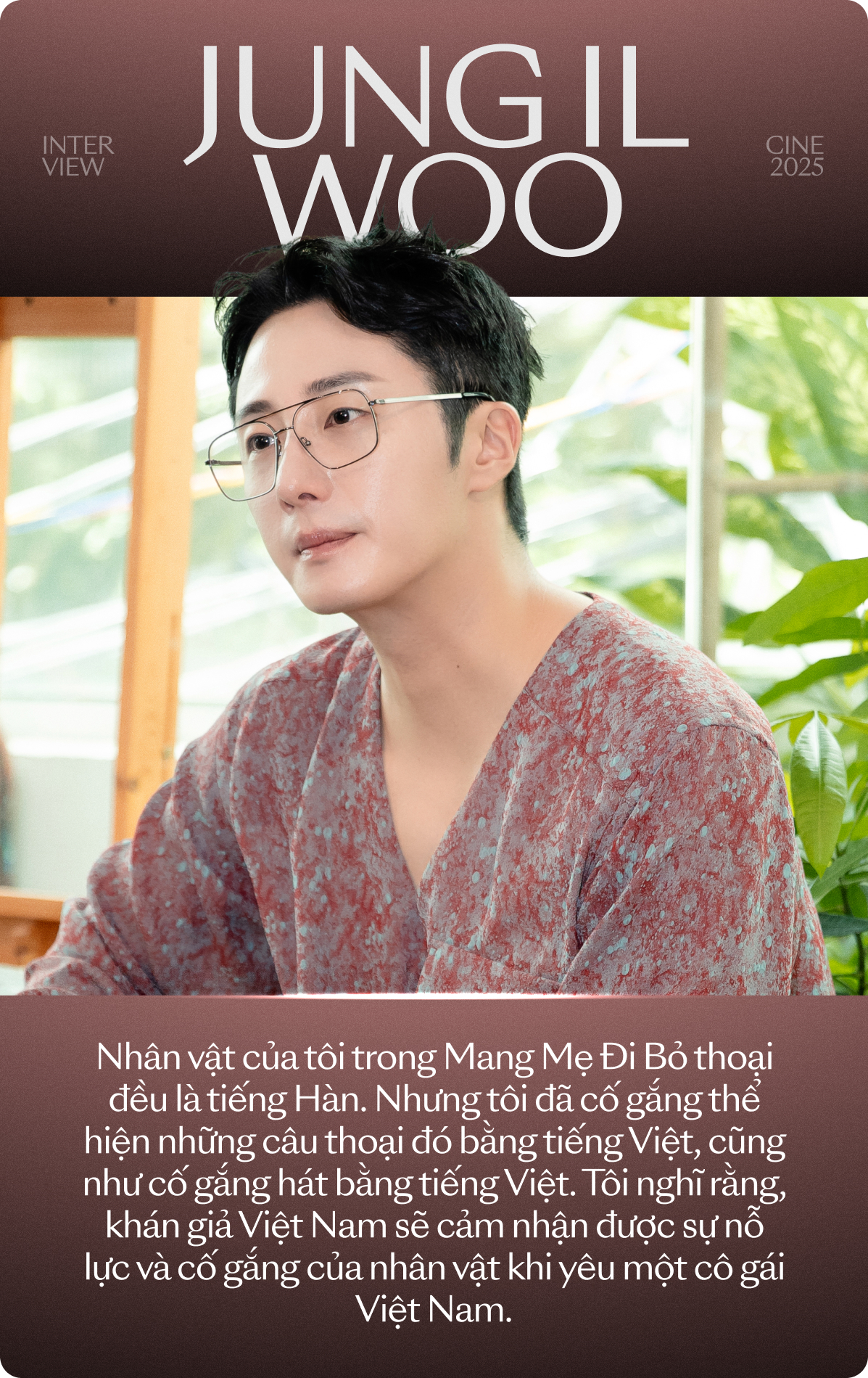 Jung Il Woo: Tôi muốn đóng cùng Trấn Thành trong một bộ phim Jung Il Woo: Tôi muốn đóng cùng Trấn Thành trong một bộ phim