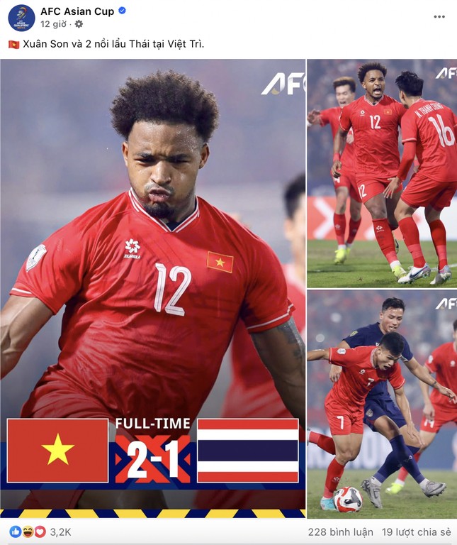 Fanpage tick xanh AFC Asian Cup nhắc đến