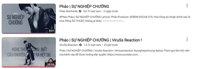 MV ca nhạc và video reaction đang