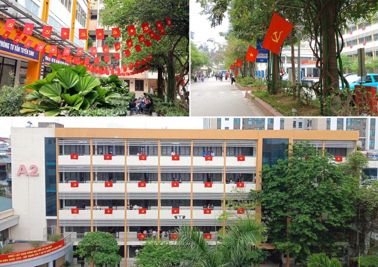 Hình ảnh ở trường ĐH Giao thông vận tải được chia sẻ trên fanpage của trường.