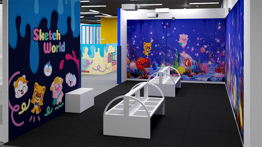 1745396522-13-width880height495 Không gian Sketch World được đầu tư công nghệ hiện đại, giúp trẻ thỏa sức sáng tạo với những “bức tranh chuyển động”.
