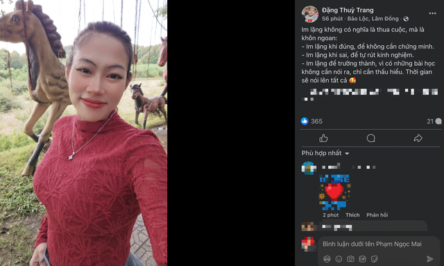 Động thái mới nhất của bà Đặng Thùy Trang gây chú ý.