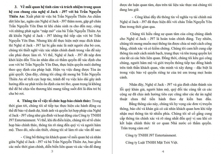 Jack lên tiếng nói rõ ồn ào với Thiên An, nộp đơn kiện ngược tình cũ để thực hiện quyền nuôi con - 3