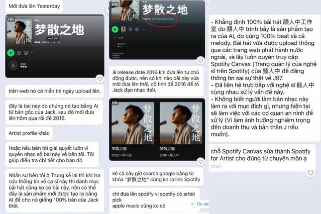 Nam ca sĩ công khai tin nhắn quá trình đối soát thông tin.