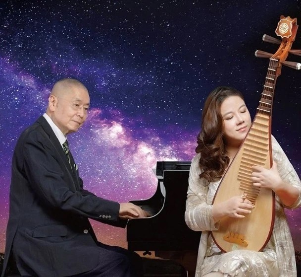 Vợ chồng Lưu Thi Côn song tấu piano, tì bà.