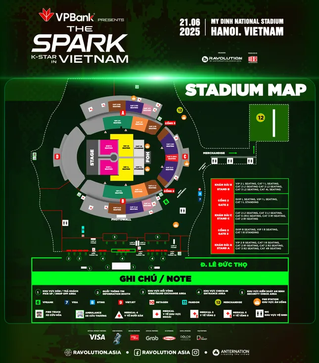 Sơ đồ chi tiết của siêu concert K-Star Spark 2025 tại Hà Nội.