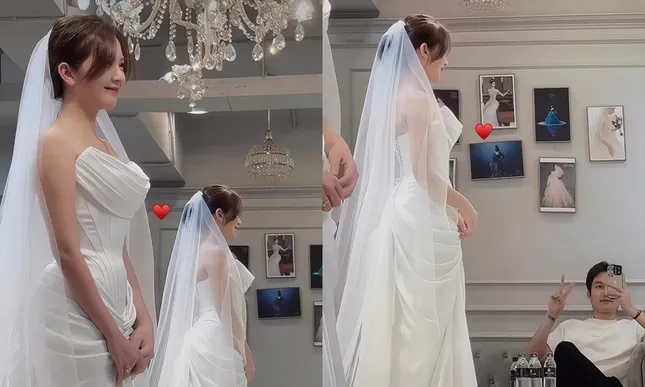 Đình Tú, Ngọc Huyền lộ video chụp ảnh cưới, bối cảnh là gì mà khán giả đoán mãi không ra? - 1