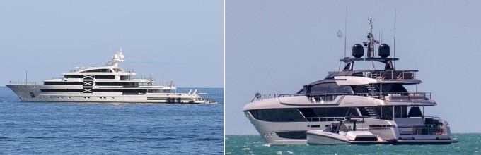 Du thuyền Project X (bên trái) nhà Peltz thuê trị giá 85 triệu bảng Anh, có giá thuê 1,2 triệu bảng Anh mỗi tuần. Còn du thuyền Seven thuộc sở hữu của nhà Bekcs có giá 16 triệu bảng Anh.