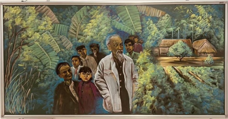 Thầy giáo vẽ tranh Chủ tịch Hồ Chí Minh bằng phấn bảng - 3