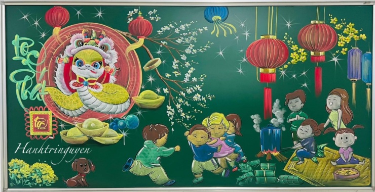 Thầy giáo vẽ tranh Chủ tịch Hồ Chí Minh bằng phấn bảng - 8