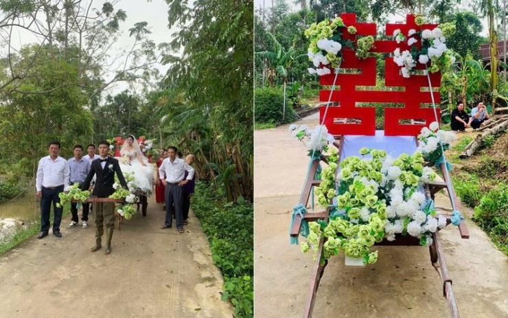 Chiếc xe hoa đặc biệt được trang trí sinh động 