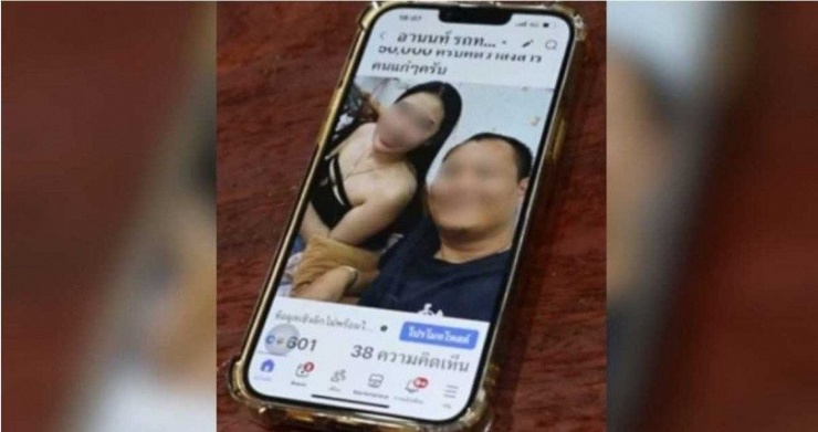 Bằng chứng ngoại tình giữa Chai và On được ông Arnon đăng tải lên mạng xã hội. Ảnh: FB/สวีนิวส์ออนไลน์