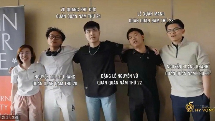 Các quán quân của Đường lên đỉnh Olympia các năm thứ 20 đến 24.