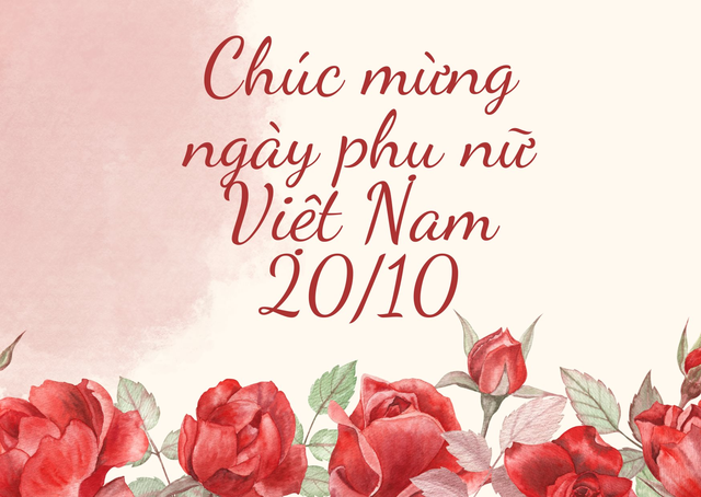 Một mẫu thiệp chúc mừng ngày 20/10 trang nhã.