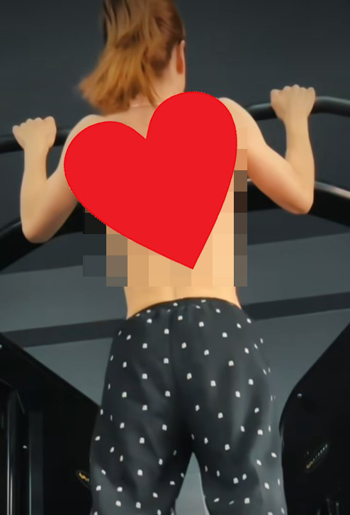 Không mặc áo để lên xà, nữ gymer khiến người xem cảm thấy phản cảm- Ảnh 2.