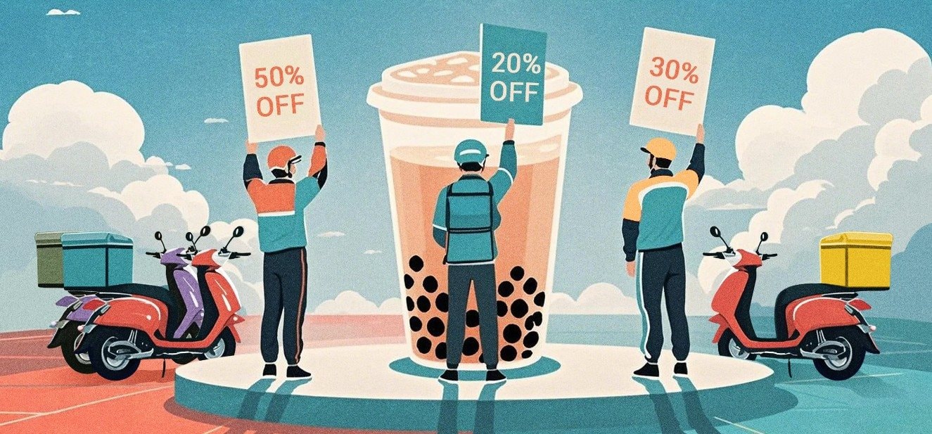 Đua nhau bán bữa ăn miễn phí, 3 nền tảng giao hàng ‘tuyệt vọng’ chịu lỗ để giữ khách, áp lực giảm phát bao trùm nền kinh tế số 1 Châu Á- Ảnh 1.