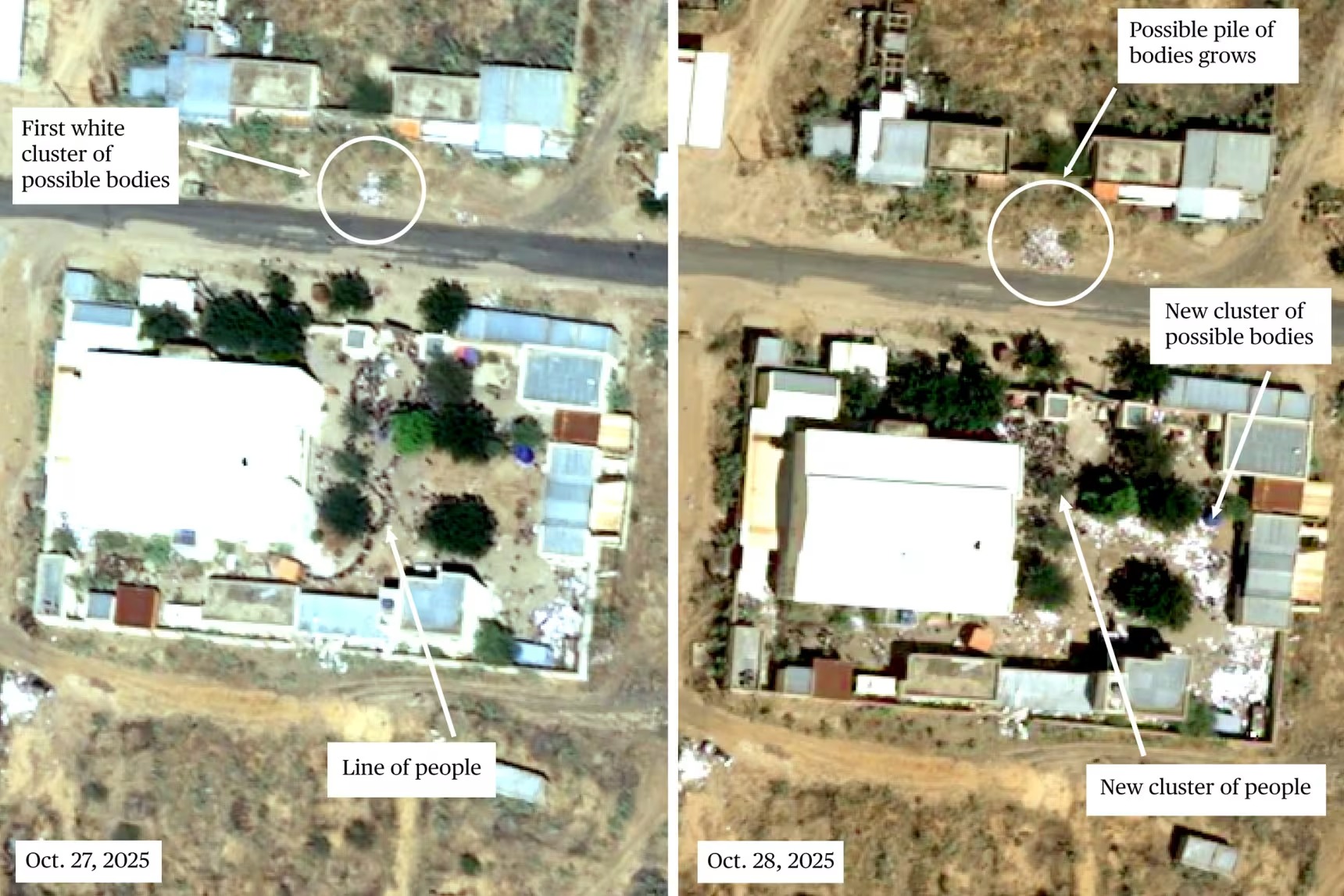 Bãi cát đỏ màu máu: Không ảnh hé lộ tình trạng kinh hoàng diễn ra ở Sudan- Ảnh 1.