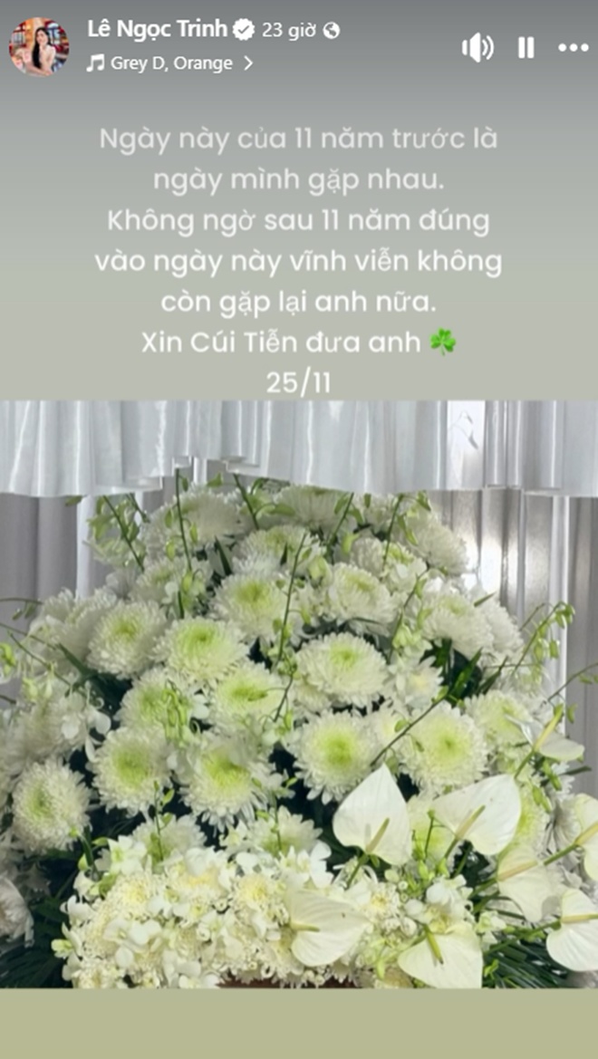 Ngọc Trinh tiễn đưa bạn trai cũ qua đời- Ảnh 1. Ngọc Trinh tiễn đưa bạn trai cũ qua đời- Ảnh 1.