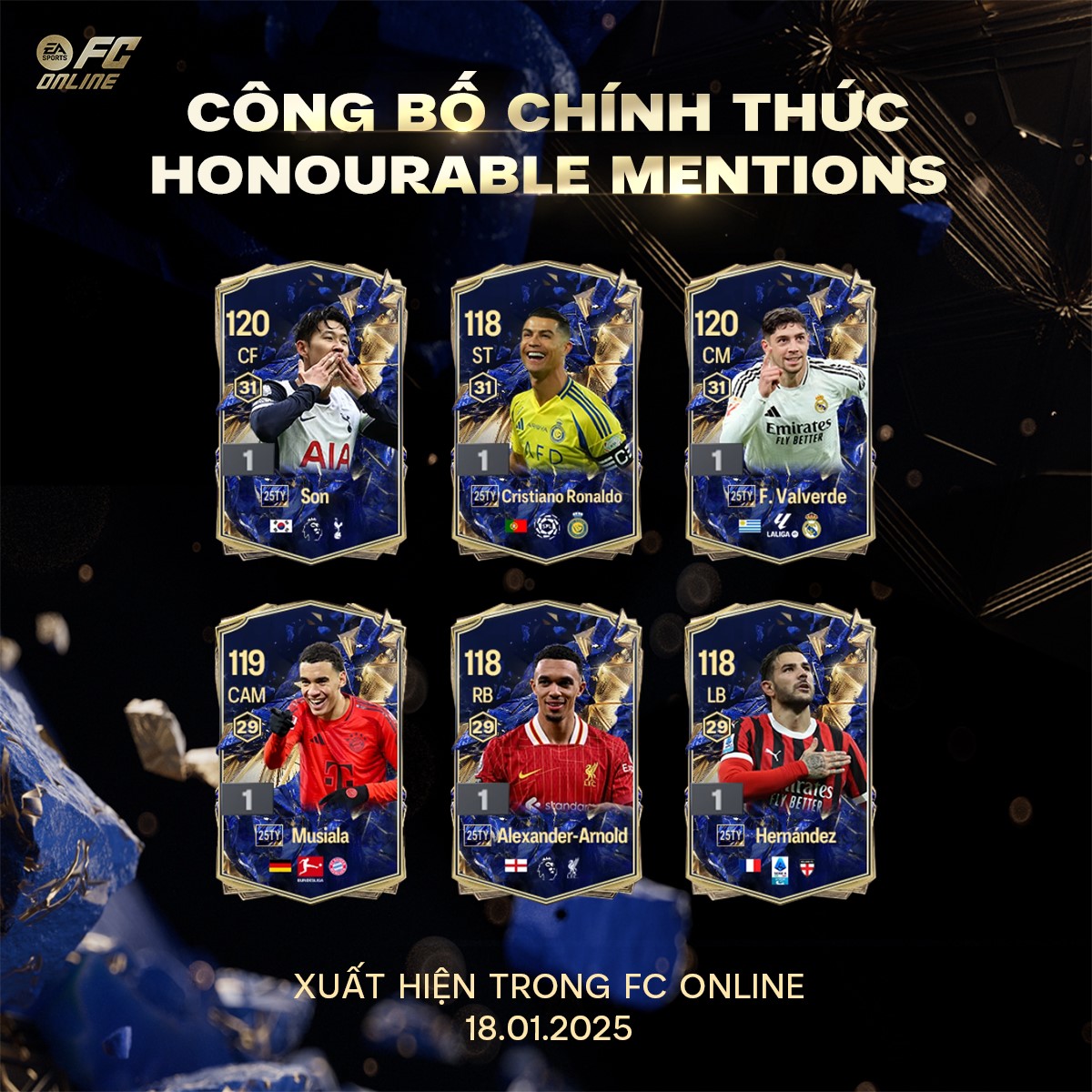 Chính thức: FC Online công bố 18 cầu thủ nằm trong đội hình 25 Team Of The Year- Ảnh 4. Chính thức: FC Online công bố 18 cầu thủ nằm trong đội hình 25 Team Of The Year- Ảnh 4.