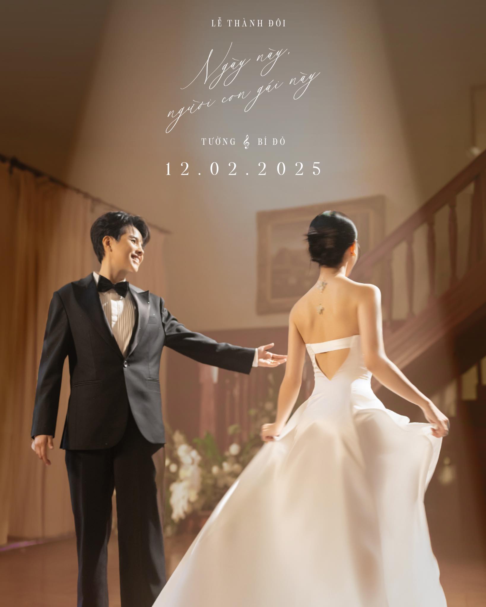 Vợ Vũ Cát Tường công khai ảnh cận váy cưới, chính thức Vợ Vũ Cát Tường công khai ảnh cận váy cưới, chính thức