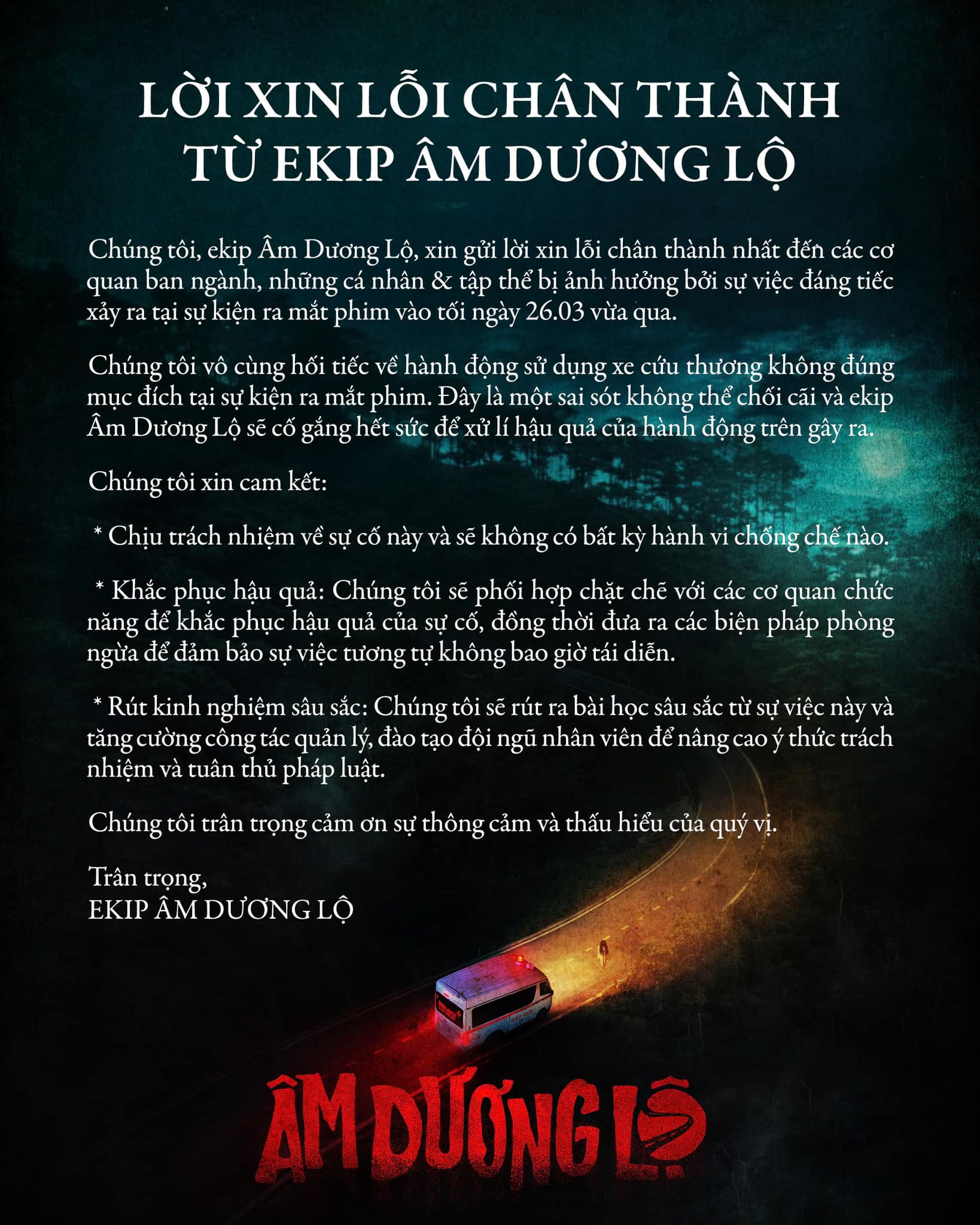 Dàn diễn viên Âm dương lộ bị thả phẫn nộ sau lùm xùm đi xe cấp cứu để quảng cáo ra mắt phim- Ảnh 7. Dàn diễn viên Âm dương lộ bị thả phẫn nộ sau lùm xùm đi xe cấp cứu để quảng cáo ra mắt phim- Ảnh 7.