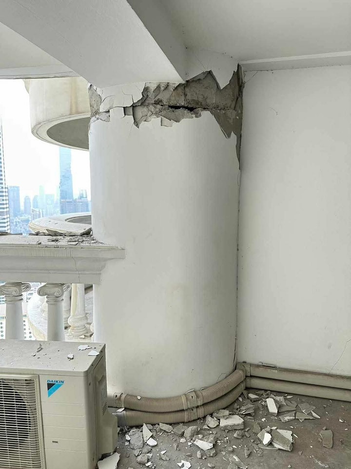 Người Thái Lan sợ hãi, không dám về nhà vì hàng ngàn chung cư đã bị nứt toác khắp nơi sau động đất- Ảnh 9.