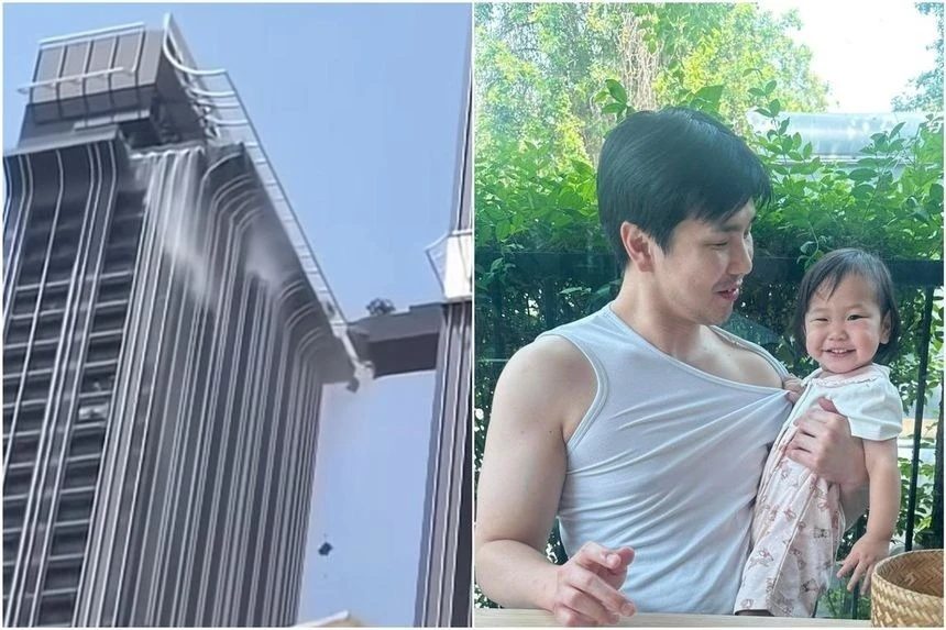 Nghẹt thở: Người đàn ông nhảy qua lối đi bị gãy ở tầng 50 để tìm kiếm vợ con trong trận động đất tại Bangkok- Ảnh 2.