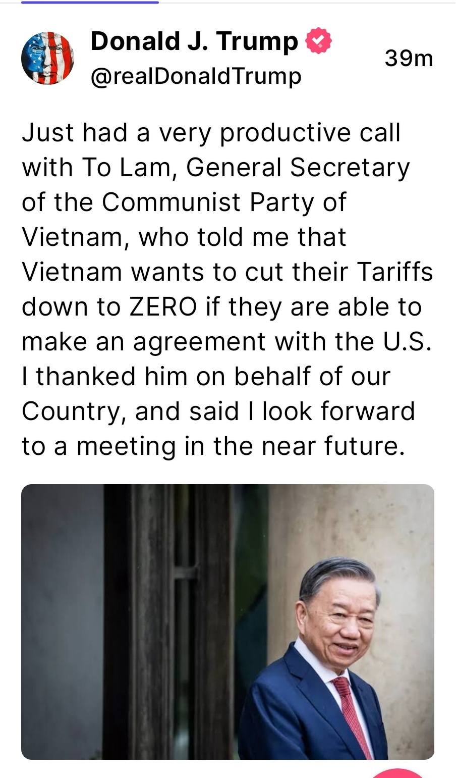 Tổng thống Donald Trump nói về Tổng thống Donald Trump nói về