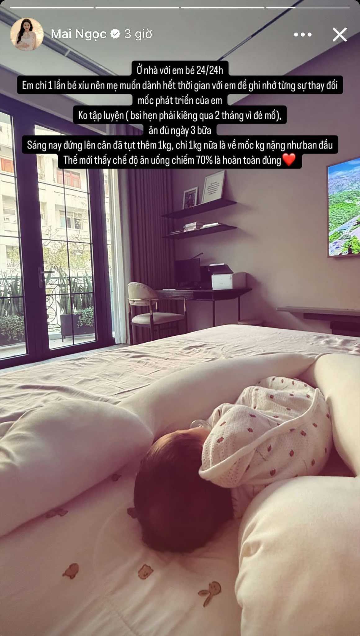 Mai Ngọc mới đẻ hơn 10 ngày đã gần về cân nặng trước bầu nhờ thói quen này- Ảnh 1.