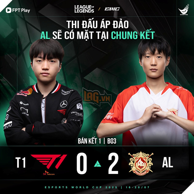 Esports World Cup 2025: AG.AL Phục Thù Thành Công Trước T1, Tiến Vào Chung Kết Tổng