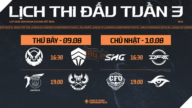Lịch thi đấu LCP 2025 Tuần 3