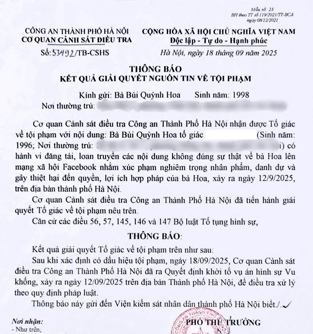Hoa hậu Bùi Quỳnh Hoa nộp đơn tố cáo, công bố kết quả điều tra từ cơ quan chức năng- Ảnh 2. Hoa hậu Bùi Quỳnh Hoa nộp đơn tố cáo, công bố kết quả điều tra từ cơ quan chức năng- Ảnh 2.