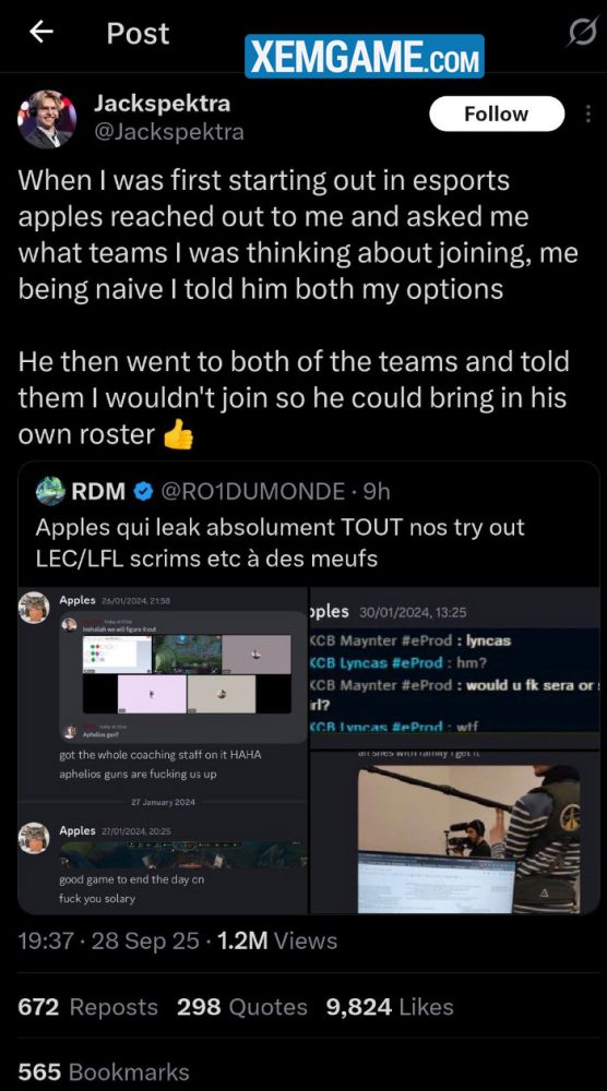 555901265_1340028544529021_26087 LMHT: Trợ lý HLV Karmine Corp bị phốt to – từ dàn xếp tỉ số đến dụ dỗ fangirl 555901265 1340028544529021 26087