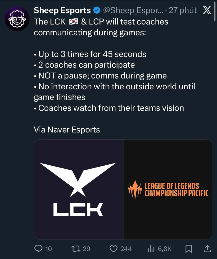 LCK và LCP thí điểm hệ thống Coach Voice, cộng đồng lại lo ngại nhiều điều 589615664 17865867831513045 5288