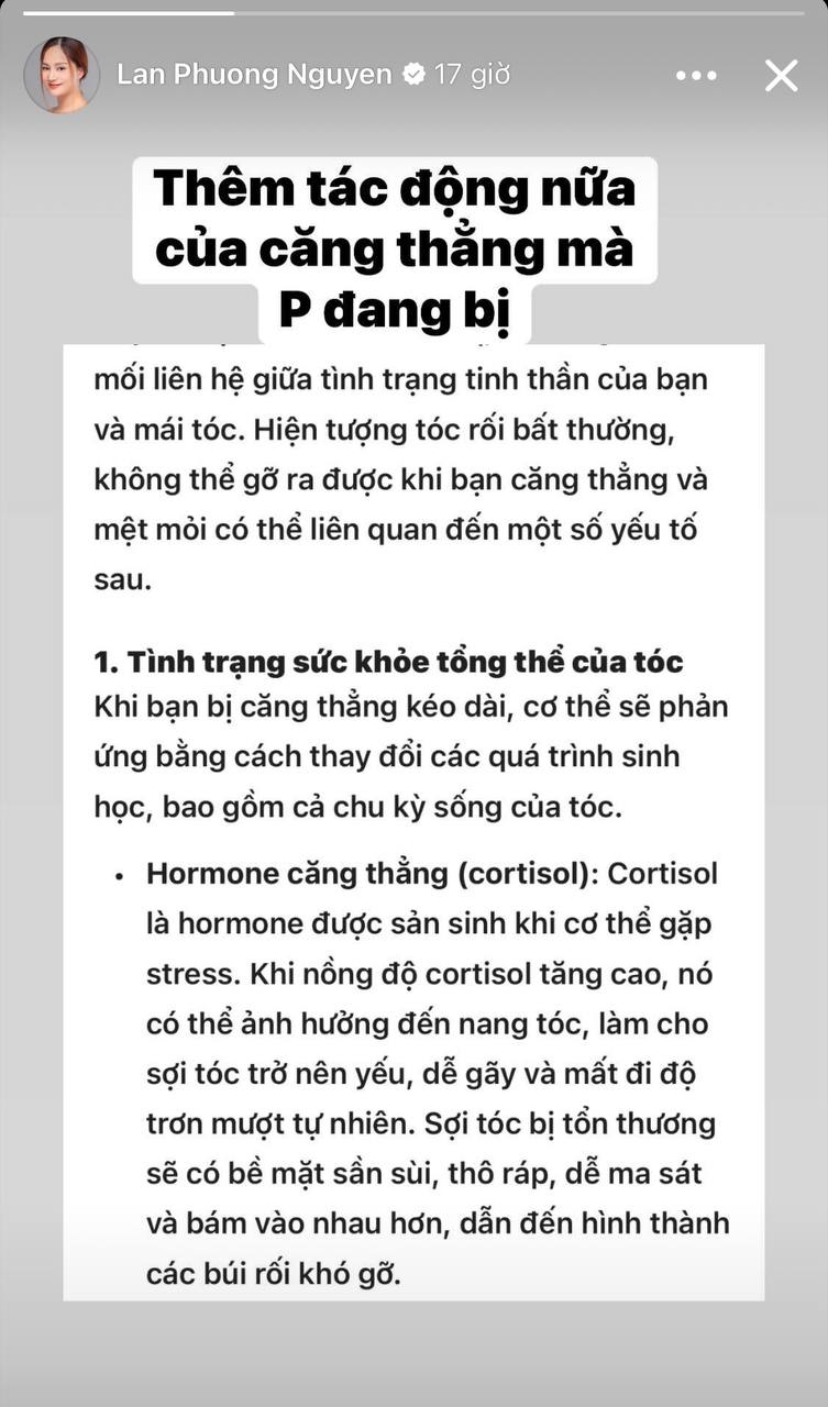 Sau hình ảnh nhập viện đau đớn, Lan Phương hé lộ thêm 1 hậu quả gây hoang mang vì căng thẳng kéo dài- Ảnh 1.