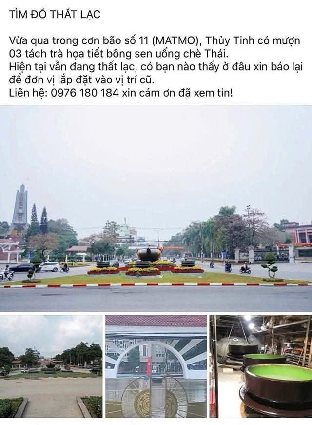 Các trang mạng xã hội Thái Nguyên đăng tải thông tin tìm kiếm 3 tách trà bị thất lạc